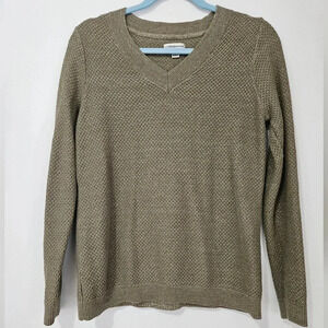 Croft & Barrow‎ Women's Sweater V Neck Sparkle Knit Pullover Size Small